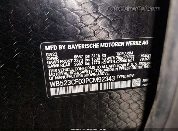 WB523CF03PCM92343 2023 BMW IX Black Widok komory silnika