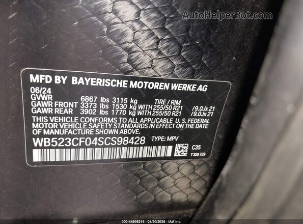 WB523CF04SCS98428 2025 BMW IX Beige Engine compartment view