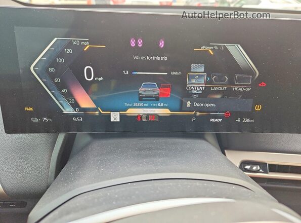WB523CF09RCN79618 2024 BMW IX Blue Սարքավորումների վահանակի տեսք
