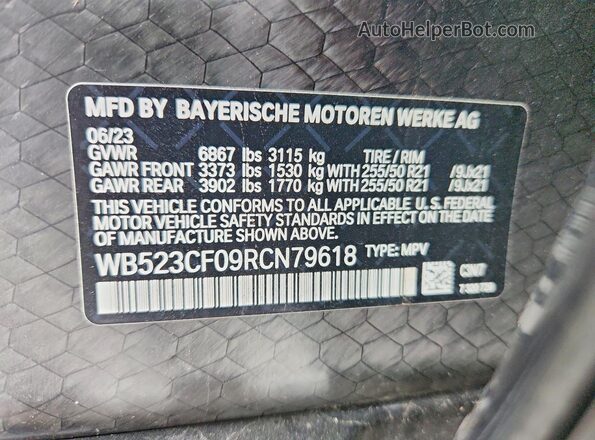 WB523CF09RCN79618 2024 BMW IX Blue Շարժիչի բաժամունքի տեսք
