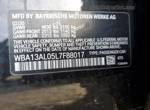WBA13AL05L7F88017 2020 BMW M2 Black Вид підкапотного простору