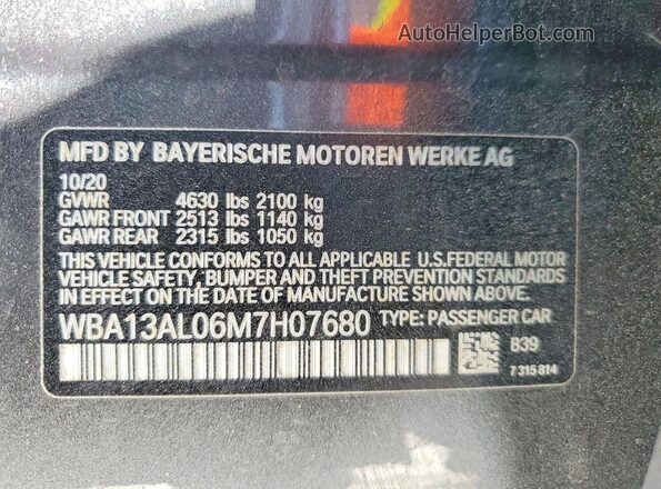 WBA13AL06M7H07680 2021 BMW M2 Gray Engine compartment view
