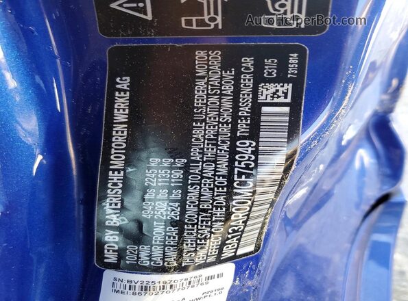 WBA13AR00MCF75949 2021 BMW M4 Blue 