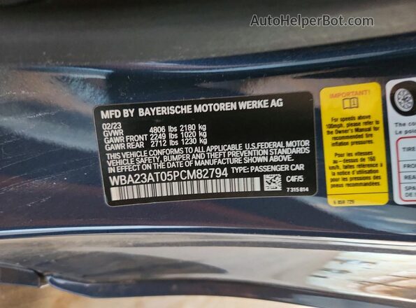 WBA23AT05PCM82794 2023 BMW 4 SERIES Blue ძრავის განყოფილების ხედი