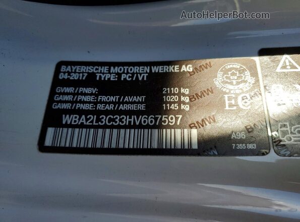 WBA2L3C33HV667597 2017 BMW M2 White Widok komory silnika