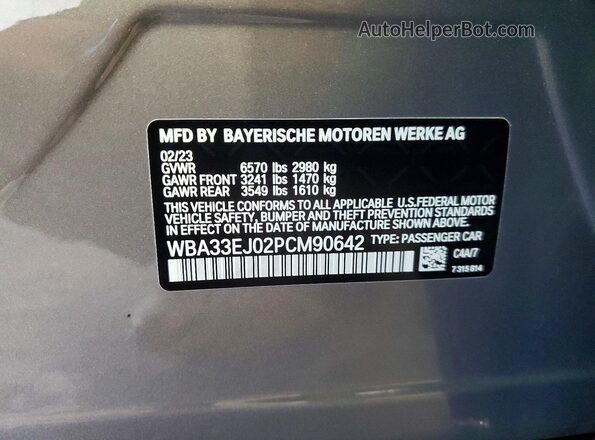 WBA33EJ02PCM90642 2023 BMW 7 SERIES Silver Engine compartment view