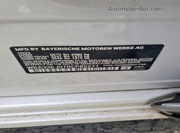 WBA33EJ07RCP85271 2024 BMW 7 SERIES White Vista del compartimento del motor