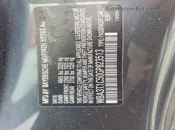 WBA3T1C50GP823513 2016 BMW 4 SERIES Gray Շարժիչի բաժամունքի տեսք