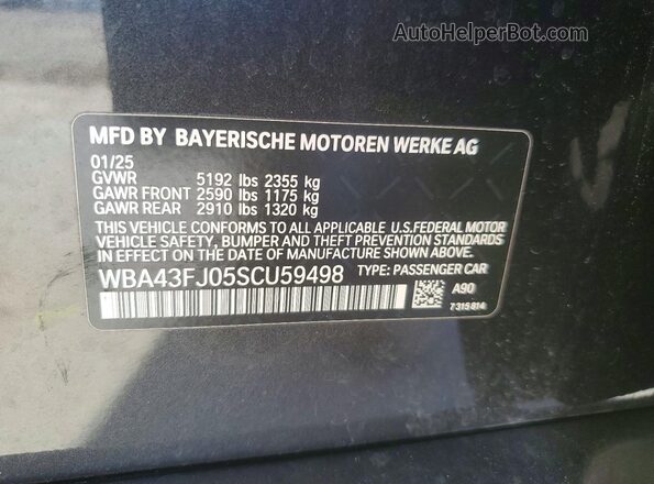 WBA43FJ05SCU59498 2025 BMW 5 SERIES Black Engine compartment view