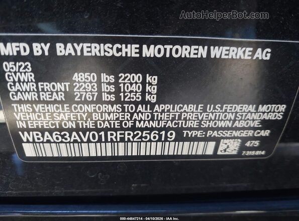 WBA63AV01RFR25619 2024 BMW 4 SERIES Black Շարժիչի բաժամունքի տեսք