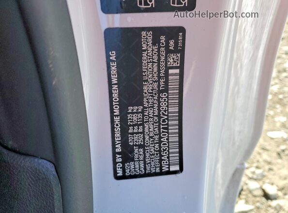 WBA63DA07TCV29856 2026 BMW 4 SERIES White Engine compartment view