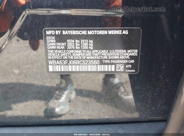 WBA63FJ06RCS23560 2024 BMW 7 SERIES Черный Вид подкапотного пространства