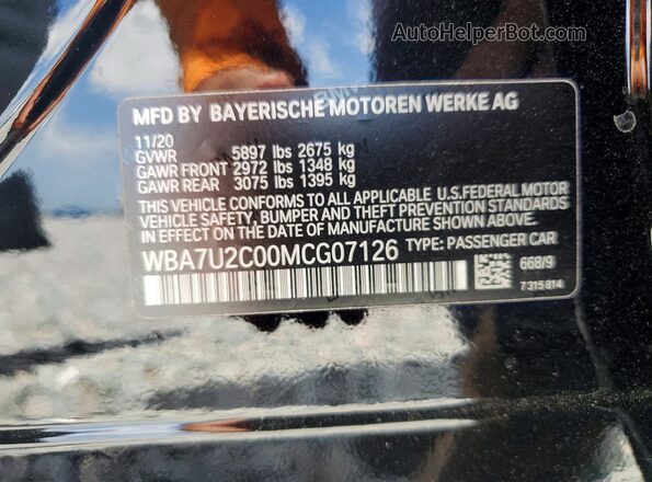 WBA7U2C00MCG07126 2021 BMW 7 SERIES Черный Вид подкапотного пространства