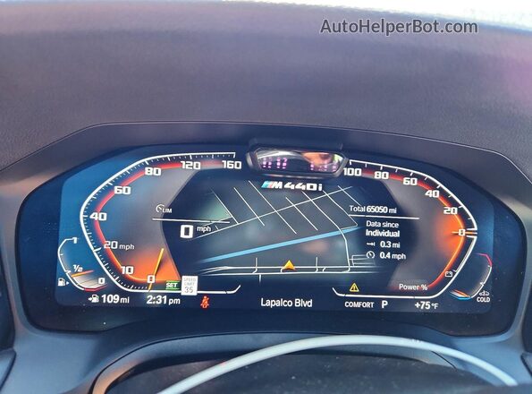 WBA83AP05PCL85194 2023 BMW M4 Blue ხელსაწყოთა პანელის ხედი