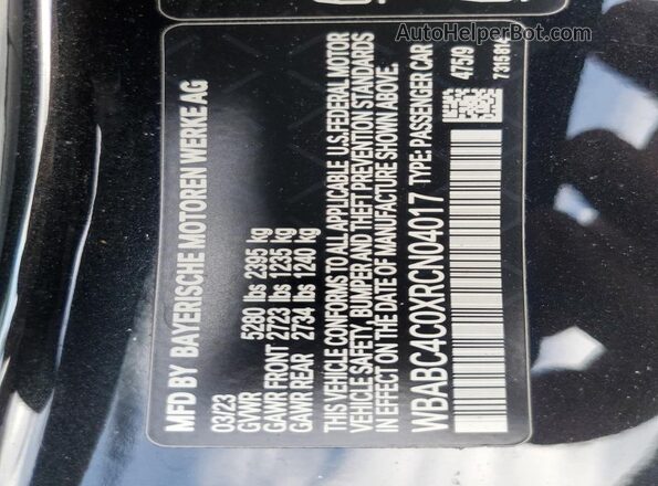 WBABC4C0XRCN04017 2024 BMW M8 Black Vista del compartimento del motor