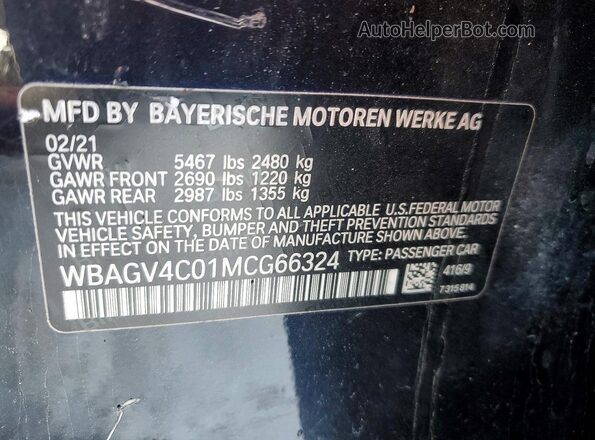 WBAGV4C01MCG66324 2021 BMW 8 SERIES Black Vista del compartimento del motor