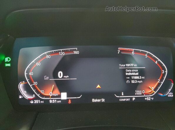 WBAHF3C01MWX36122 2021 BMW Z4 Red ხელსაწყოთა პანელის ხედი