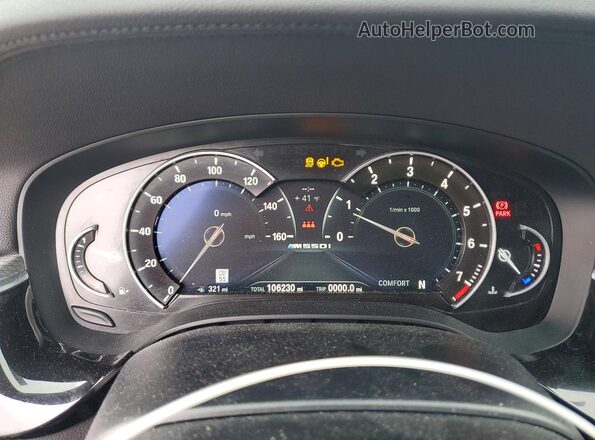 WBAJB9C53KB465225 2019 BMW M5 Black Widok zestawu wskaźników