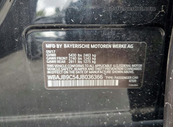 WBAJB9C54JB036366 2018 BMW M5 Black 