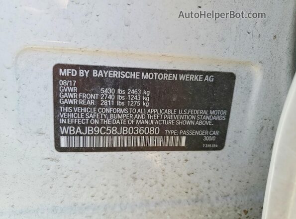 WBAJB9C58JB036080 2018 BMW M5 White 