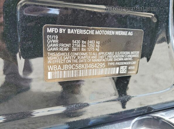 WBAJB9C58KB464295 2019 BMW M5 Черный 