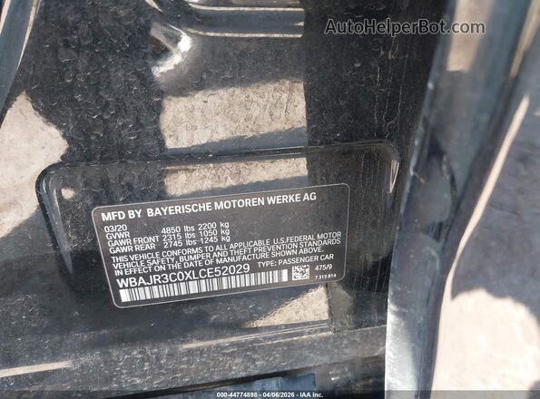 WBAJR3C0XLCE52029 2020 BMW 5 SERIES Black Engine compartment view
