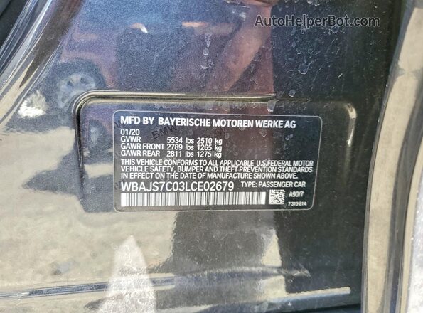 WBAJS7C03LCE02679 2020 BMW M5 Black Շարժիչի բաժամունքի տեսք