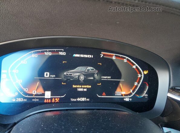 WBAJS7C06LCD81410 2020 BMW M5 Black Instrument cluster view