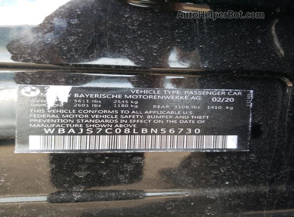 WBAJS7C08LBN56730 2020 BMW M5 Black ძრავის განყოფილების ხედი