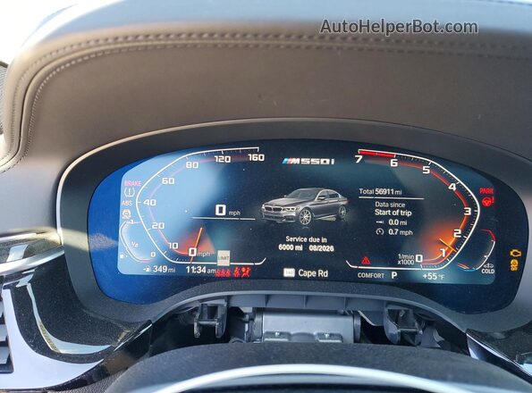 WBAJS7C0XLCD83774 2020 BMW M5 Gray Вид щитка приладів