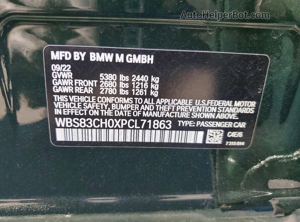 WBS83CH0XPCL71863 2023 BMW M5 Green Engine compartment view