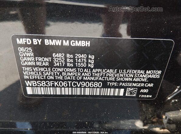 WBS83FK06TCV90680 2026 BMW M5 Gray Engine compartment view