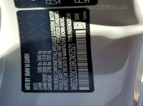 WBSDZ0C03RCN52521 2024 BMW M8 White Engine compartment view