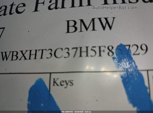 WBXHT3C37H5F85729 2017 BMW X1 Black Widok komory silnika