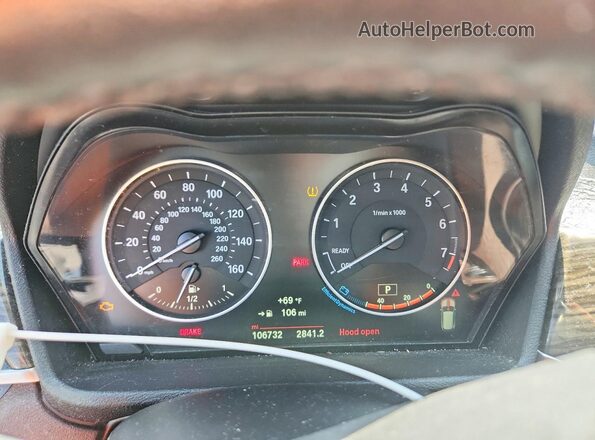 WBXHT3C38G5E56512 2016 BMW X1 Silver ხელსაწყოთა პანელის ხედი