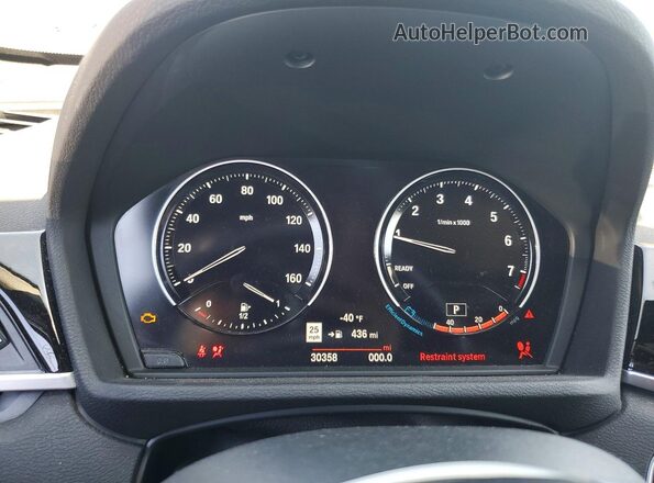 WBXHT3C52K3H36562 2019 BMW X1 Silver Instrument cluster view