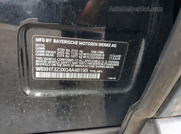 WBXHT3Z3XG4A48199 2016 BMW X1 Black Engine compartment view