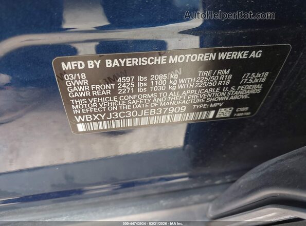WBXYJ3C30JEB37909 2018 BMW X2 Dark Blue Вид подкапотного пространства