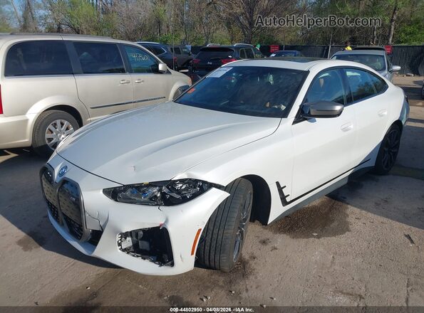 WBY33AW06PFR02532 2023 BMW I4 White წინა მარცხენა ხედი სამი მეოთხედიდან