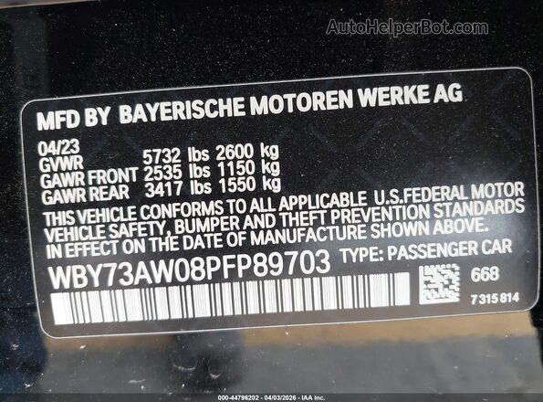 WBY73AW08PFP89703 2023 BMW I4 Black Вид підкапотного простору
