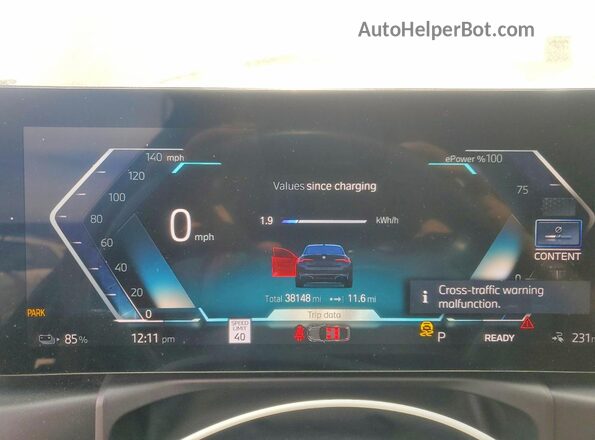 WBY73AW0XPFN82228 2023 BMW I4 Black Вид щитка приладів
