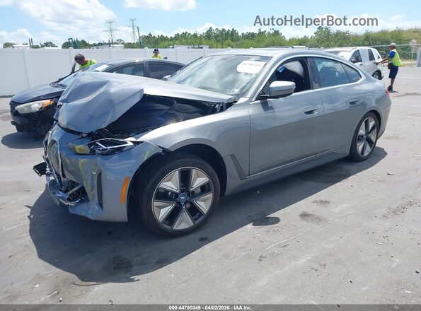WBY83FB03RFS62078 2024 BMW I4 Silver Առջևի ձախ երեք քառորդ տեսարան