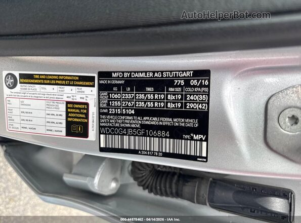 WDC0G4JB5GF106884 2016 MERCEDES-BENZ GLC 300 Silver Շարժիչի բաժամունքի տեսք