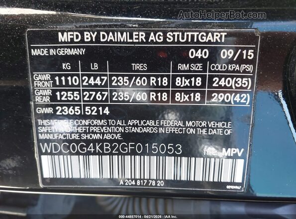 WDC0G4KB2GF015053 2016 MERCEDES-BENZ GLC 300 Black ძრავის განყოფილების ხედი