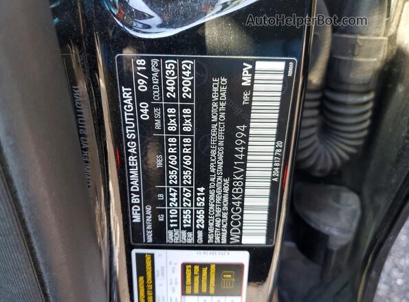 WDC0G4KB8KV144994 2019 MERCEDES-BENZ GLC-CLASS Черный Панорамный вид салона 360°