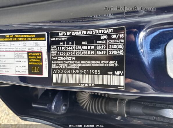 WDC0G4KB9GF011985 2016 MERCEDES-BENZ GLC 300 Blue Engine compartment view
