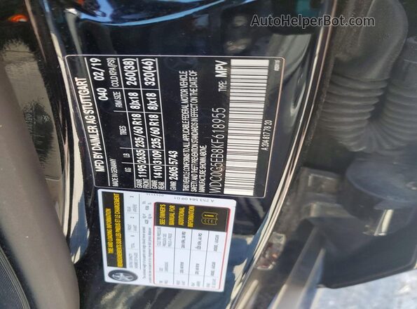 WDC0G5EB8KF618955 2019 MERCEDES-BENZ GLC-CLASS Black VIN sticker view