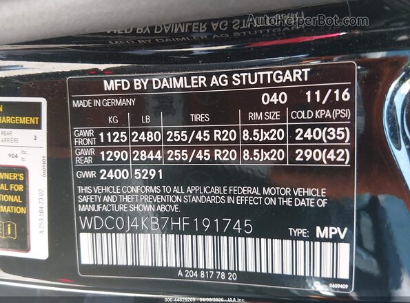 WDC0J4KB7HF191745 2017 MERCEDES-BENZ GLC 300 COUPE Black Widok komory silnika