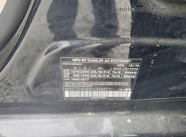 WDCTG4EB5HJ348421 2017 MERCEDES-BENZ GLA Black Widok komory silnika