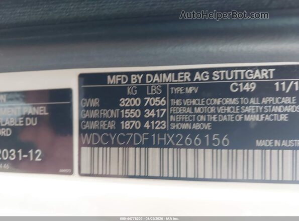 WDCYC7DF1HX266156 2017 MERCEDES-BENZ G-CLASS Белый Вид подкапотного пространства
